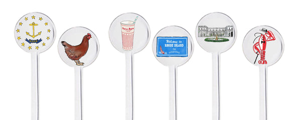Iconic Rhode Island Swizzle Sticks - Set of 12