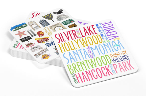Iconic Los Angeles Watercolor Paper Coasters - Set of 10