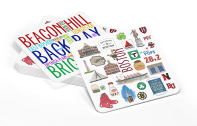Iconic Boston, Massachusetts Watercolor Paper Coasters - Set of 10
