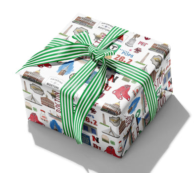 Iconic Boston, Massachusetts Watercolor Gift Wrap