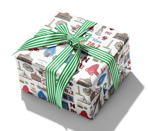 Iconic Boston, Massachusetts Watercolor Gift Wrap