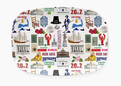 Iconic  Massachusetts Watercolor Thermosaf Platter