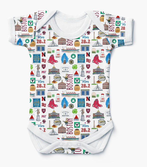 Iconic Boston, MA Baby Bodysuit
