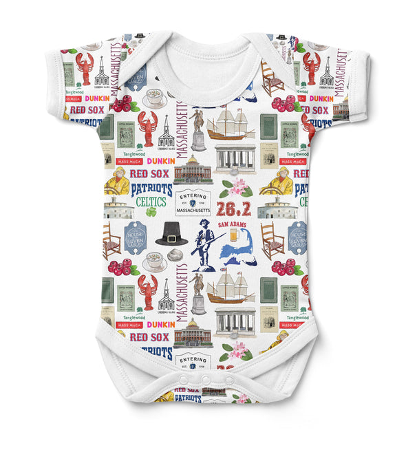 Iconic Massachusetts Baby  Bodysuit