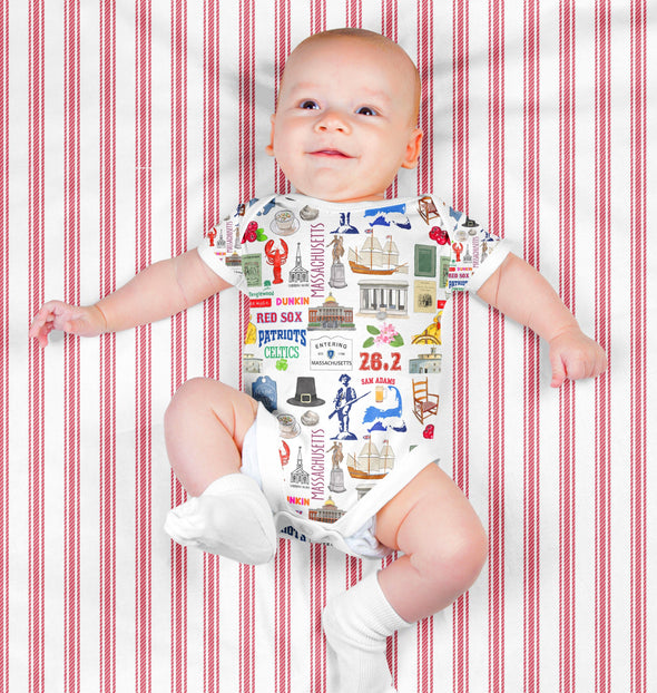 Iconic Massachusetts Baby  Bodysuit