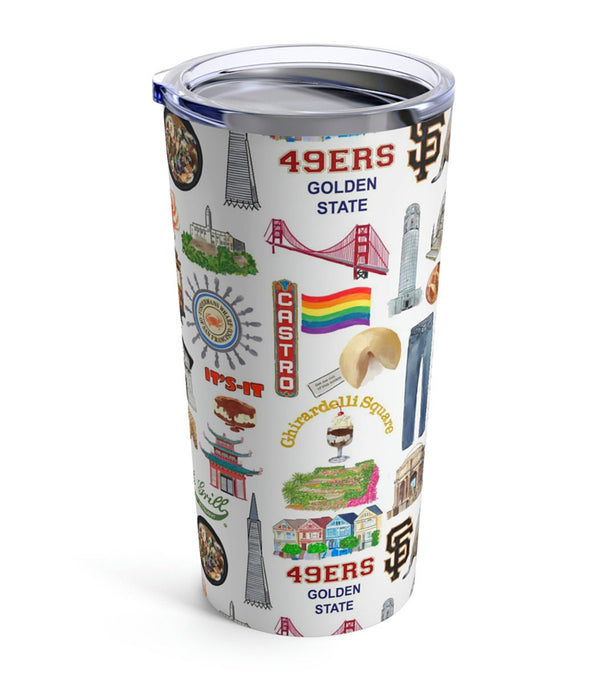 Iconic San Francisco Watercolor 20 ounce Stainless Steel Hot/Cold Cup