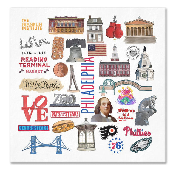 Iconic Philadelphia Watercolor  Napkins