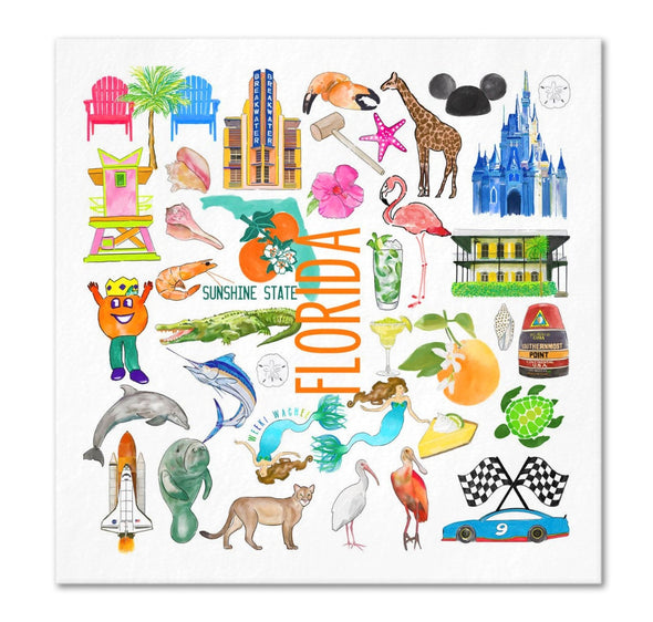 Iconic Florida Watercolor  Napkins