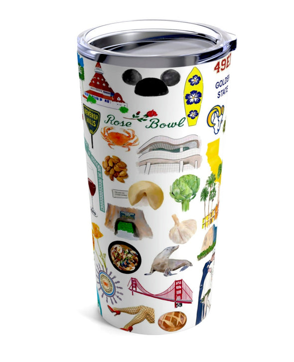 Iconic California Watercolor 20 ounce Stainless Steel Hot/Cold Cup