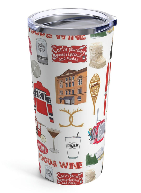 Iconic Aspen Colorado Watercolor 20 ounce Stainless Steel Hot/Cold Cup