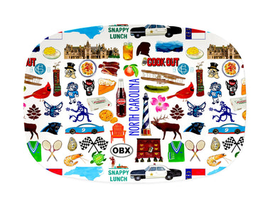 Iconic North Carolina Watercolor DecoWare(TM) Platter