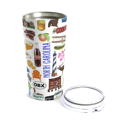 Iconic North Carolina Watercolor 20 ounce Stainless Steel Hot/Cold Cup