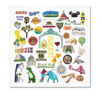 Iconic California Watercolor  Napkins