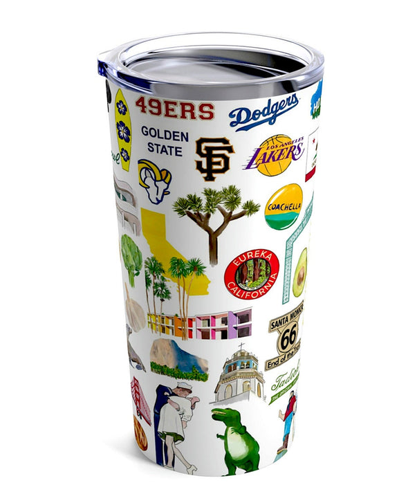 Iconic California Watercolor 20 ounce Stainless Steel Hot/Cold Cup