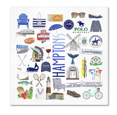 Iconic Hamptons NY Watercolor  Napkins
