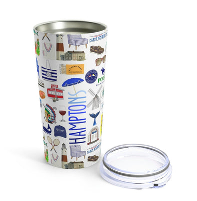 Iconic Hamptons NY Watercolor 20 ounce Stainless Steel Hot/Cold Cup