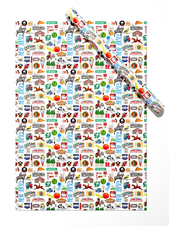 Iconic New Jersey Watercolor Gift Wrap