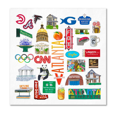 Iconic Atlanta Georgia Watercolor  Napkins