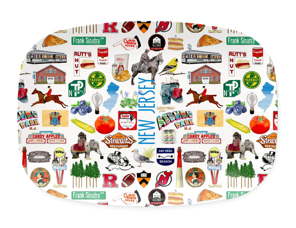 Iconic New Jersey Watercolor DecoWare(TM) Platter