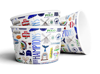 8 oz Iconic Hamptons Ice Cream, Soup, Favor Cup - Set of 12