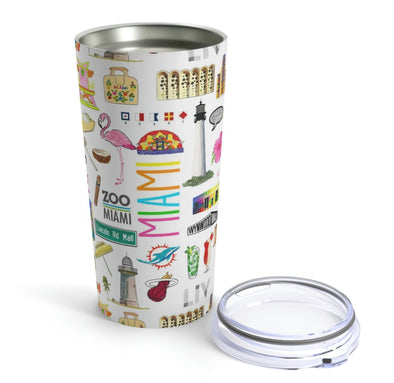 Iconic Miami Watercolor 20 ounce Stainless Steel Hot/Cold Cup