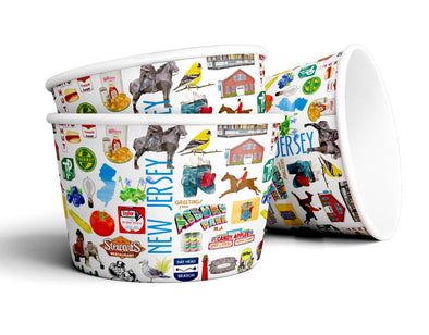 8 oz Iconic New Jersey Ice Cream, Soup, Favor Cup - Set of 12