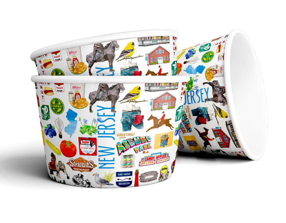 8 oz Iconic New Jersey Ice Cream, Soup, Favor Cup - Set of 12