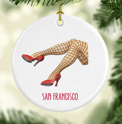 San Francisco Haight Ashbury Round Porcelain Ornament