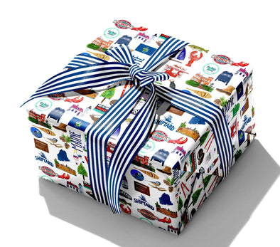 Iconic Maine Watercolor Gift Wrap