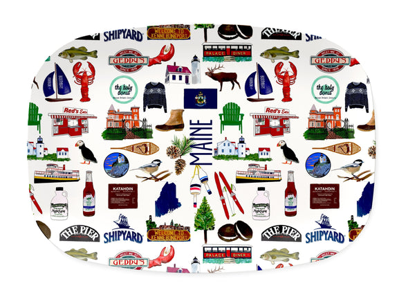 Iconic Maine Watercolor DecoWare(TM) Platter
