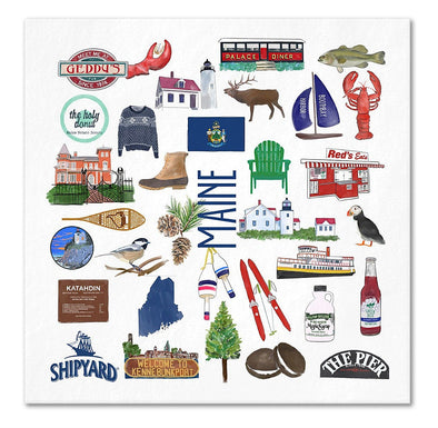Iconic Maine Watercolor  Napkins