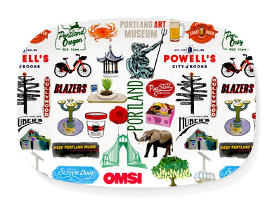 Iconic Portland Oregon Watercolor DecoWare(TM) Platter