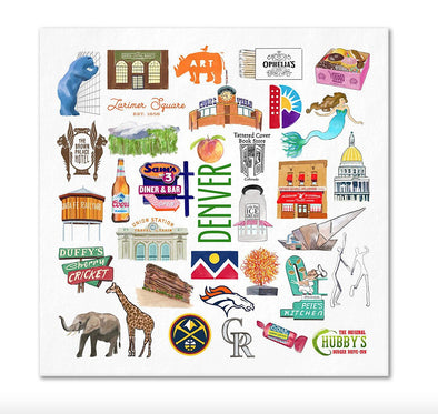 Iconic Denver Colorado Watercolor  Napkins