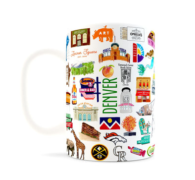 Iconic Denver Colorado Watercolor Ceramic Mug