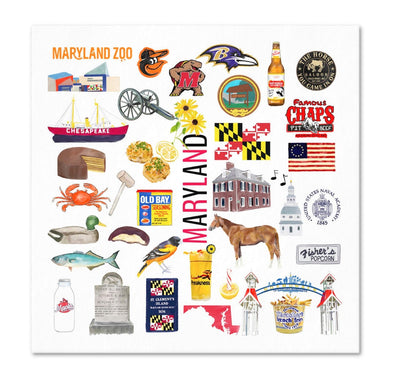 Iconic Maryland Watercolor  Napkins