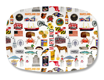 Iconic Maryland Watercolor DecoWare(TM) Platter