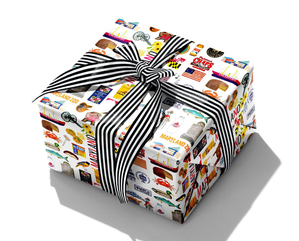 Iconic Maryland Watercolor Gift Wrap