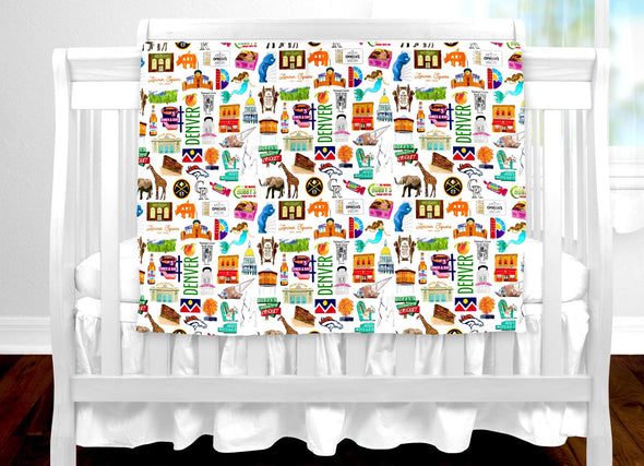 Iconic Denver Colorado Baby Blanket