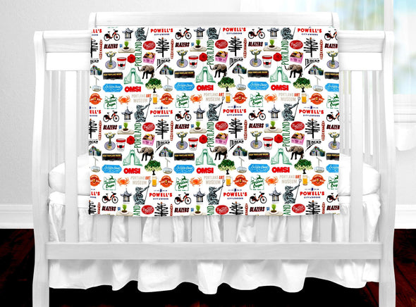 Iconic Portland Oregon Baby Blanket