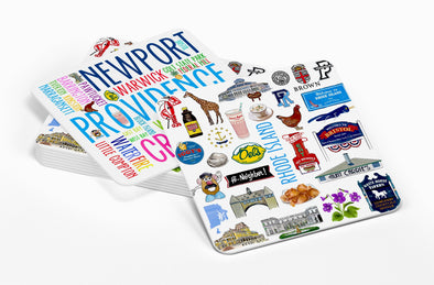 Iconic Rhode Island Watercolor Paper Coasters - Set of 10