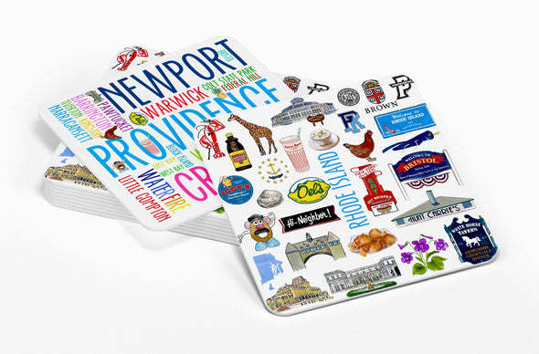 Iconic Rhode Island Watercolor Paper Coasters - Set of 10