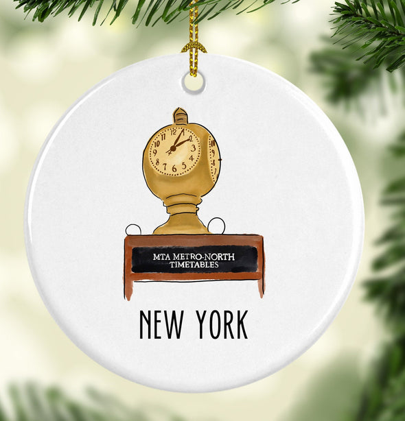 Iconic New York Grand Central Station Porcelain Ornament