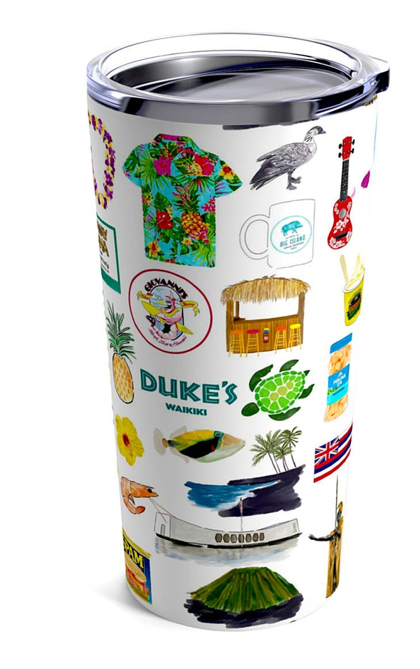 Iconic Hawaii Watercolor 20 ounce Stainless Steel Hot/Cold Cup