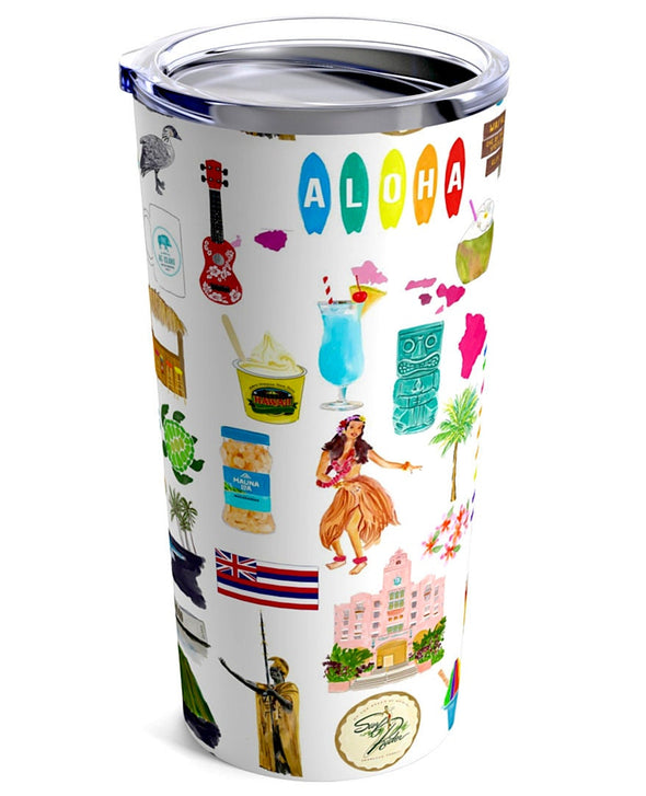 Iconic Hawaii Watercolor 20 ounce Stainless Steel Hot/Cold Cup