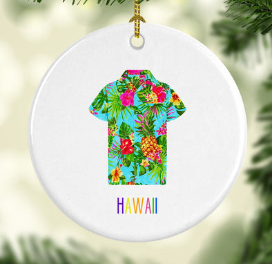 Iconic Hawaiian Aloha Shirt Porcelain Ornament