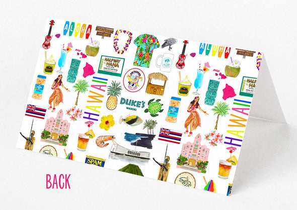 Iconic Hawaii Watercolor Place Cards