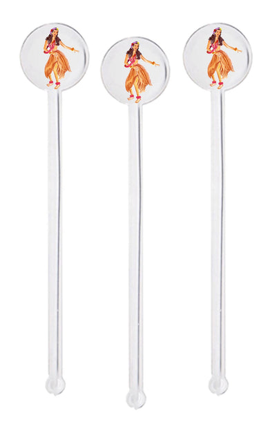 Vintage Hula Swizzle Sticks - Set of 10