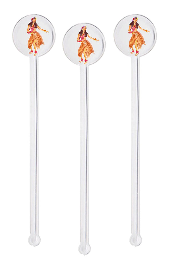 Vintage Hula Swizzle Sticks - Set of 10
