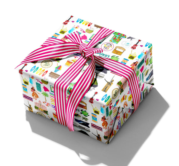 Iconic Hawaii Watercolor Gift Wrap