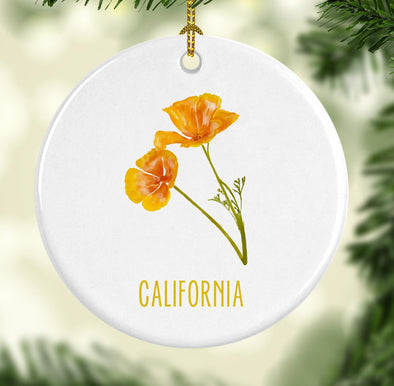 California poppy Porcelain Ornament